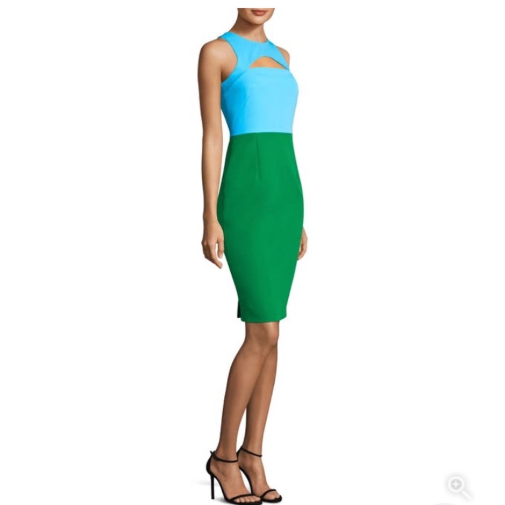 MILLY Luna Colorblock Cut-Out Sheath Dress